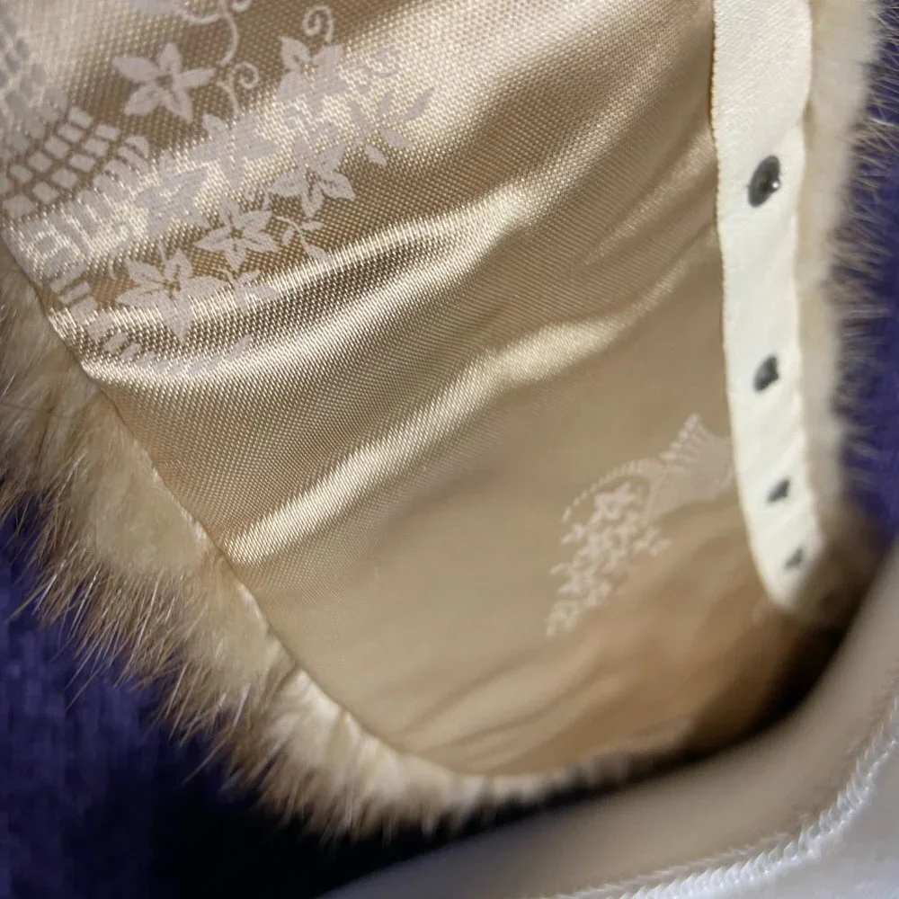 Vtg Beige Real Mink Fur Collar for Coat or Sweater/ Dress